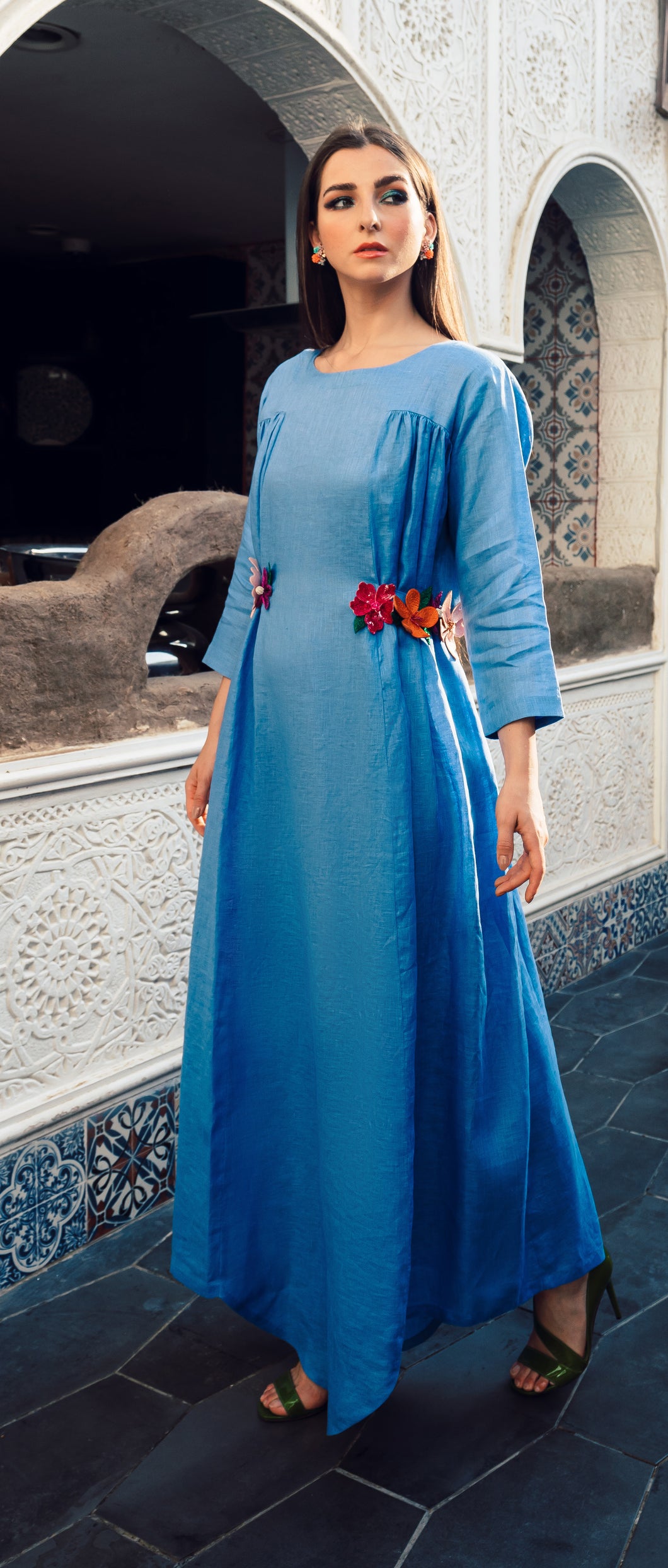 Belted Linen Dress